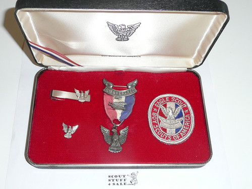 Eagle Scout Presentation Boxed Set, Robbins 4 1955-1969, Sterling Silver