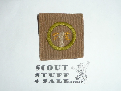 Electricity - Type A - Square Tan Merit Badge (1911-1933), lt use