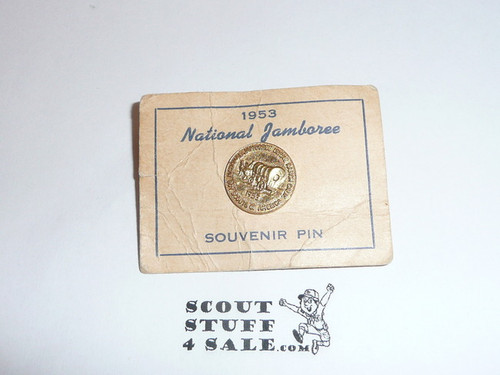 1953 National Jamboree Pin on issue card