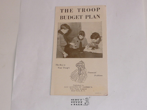 1941 The Troop Budget Plan Pamphlet, 1-41 printing