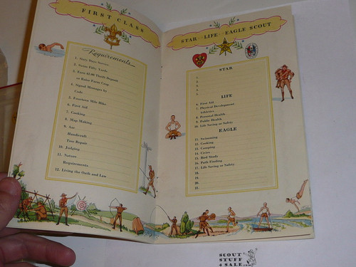 1930's My Record in Scouting Pamphlet, color pictures accents pages to track achievements , 8 pages