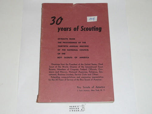 1940 30th Annual Meeting of the National Council of the Boy Scouts of America Book, 168 pages