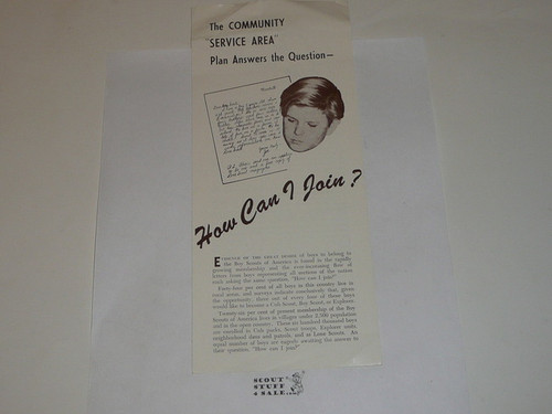 1963 The Community Service Area Plan, Boy Scout Promotional Brochure, 4-63 printing