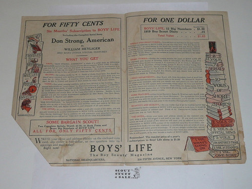 1919 Worth Looking Into, Boy Scout and Boys Life Promotional Brochure