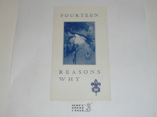 1942 Fourteen Reasons Why, Boy Scout Promotional Brochure, 7-42 printing