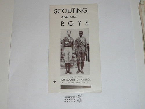 1942 Scouting and Our Boys, Black Scout Recruiting Brochure, 5-42 printing