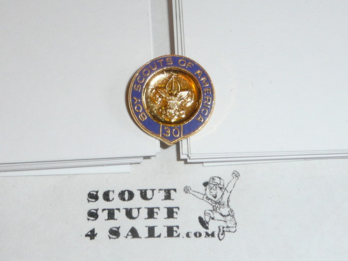 30 Year Veteran Pin, 1970's, Post back