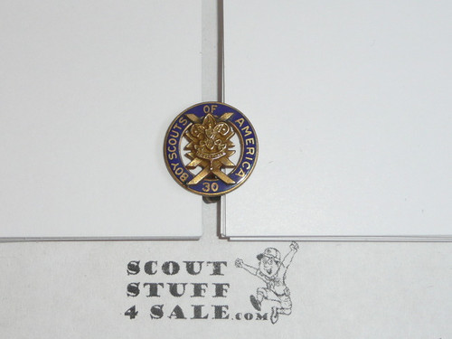 30 Year Veteran Pin, 1940's Issue, Vertical pin with spin clasp
