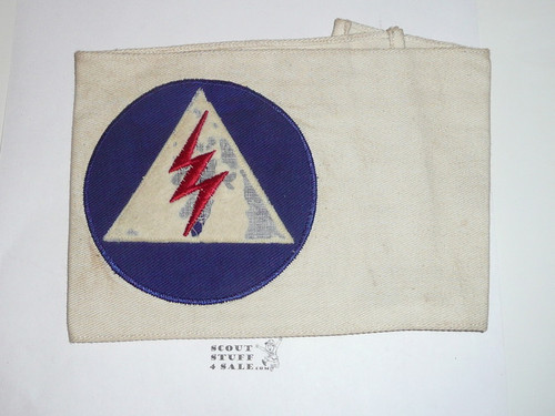 Civil Defense Messenger Armband (Felt center emblem with some mothing) - Used by Scouts during WWII - Used