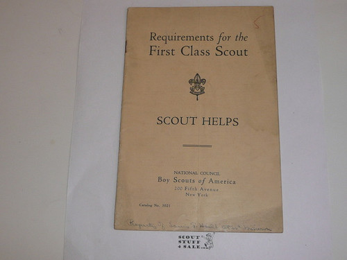 1926 Requirements for the First Class Scout, Scout Helps