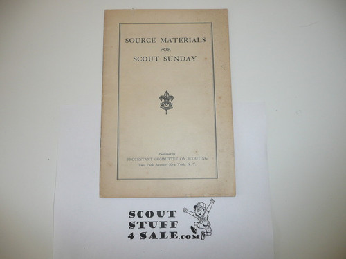 Protestant, Source Materials for Scouts Sunday, 1930's