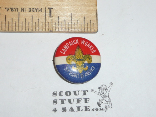 Campaign Worker Celluloid Boy Scout Button