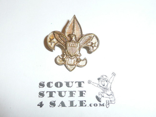 Tenderfoot Scout Rank Pin (Could be used as Generic Scouting Collar Pin), Safety Pin Clasp, 20mm Wide, Be Prepared & BS of A & Pat. 1911 back markings, notched Back