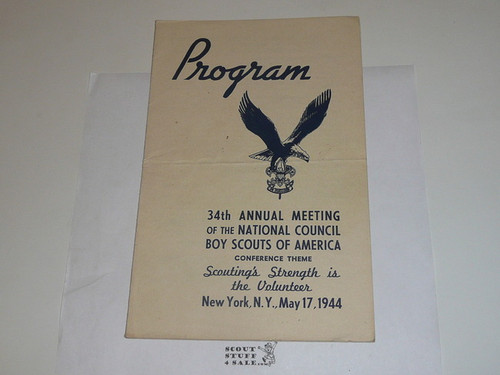 1944 34rd Annual National Boy Scouts of America Meeting Program