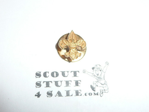 Boy Scout Lapel Pin, Gold Emblem, button insert