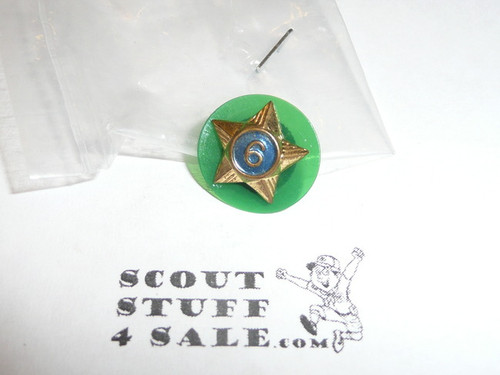 Boy Scout 6/9 Year Pin, Spin Back