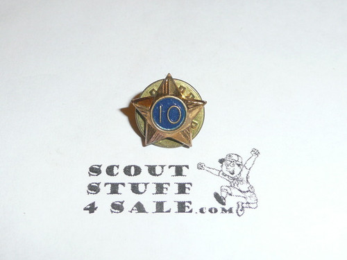Boy Scout 10 Year Pin, Post Back
