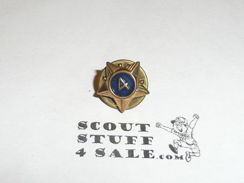 Boy Scout 4 Year Pin, Post Back