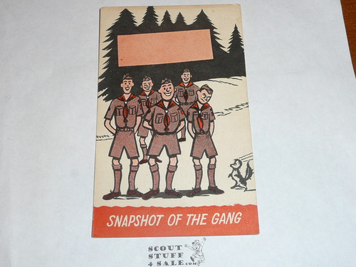 Generic BSA National Supply Cartoon Post card, Snapshot of the Gang, 1956