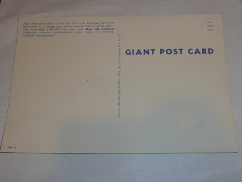 Boy Scouts of America National office in New Jersey Giant Post Card, Approx 7"x10"