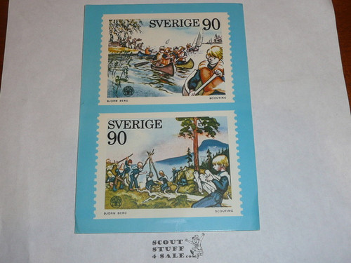 1979 World Jamboree Post Card, Postage Stamps pictured with Dalajamb postal cancellation