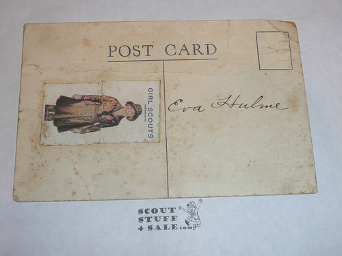 Girl Scout Post card, The Girl Scout Laws with a Girl Scout seal on the back
