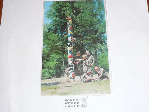 Camp Irondale Totem Pole Post card, 1962