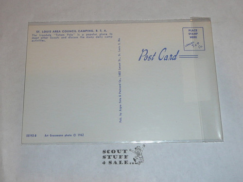 Camp Irondale Totem Pole Post card, 1962