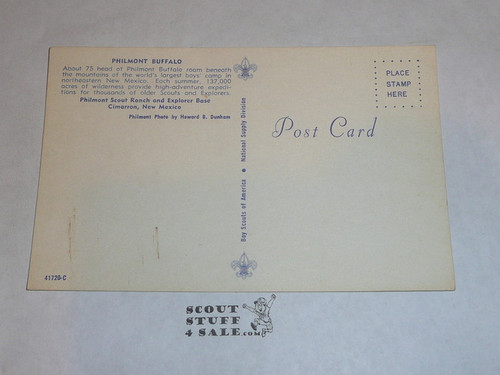 Philmont Scout Ranch Post card, Philmont Buffalo, 1950's-80's