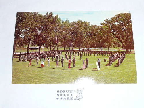 Philmont Scout Ranch Post card, Training Center Flag Ceremony, 1950's-80's