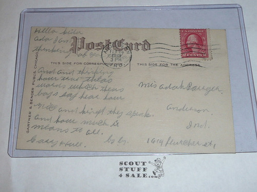 Boy Scout A Scout is Helpful Post card, Gartner & Bender co., 1919