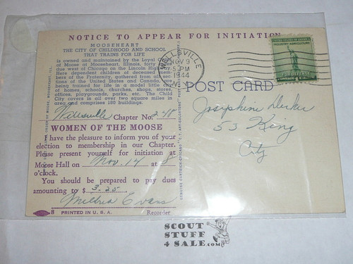 Boy Scout Drum and Bugle Corp of Mooseheart School Post Card, 1944
