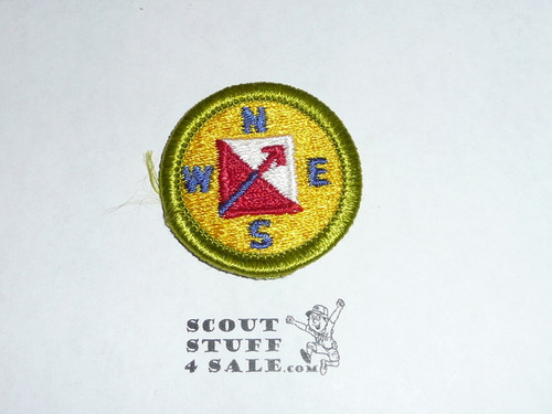 Orienteering - Type H - Fully Embroidered Plastic Back Merit Badge (1972-2002)