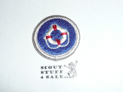 Lifesaving - Type H - Fully Embroidered Plastic Back Merit Badge (1972-2002)