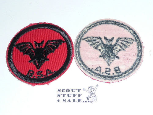 Bat Patrol Medallion, Red Twill with gum back, 1955-1971