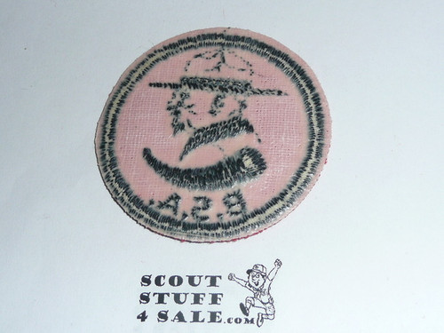 Dan Beard Patrol Medallion, Red Twill with gum back, 1955-1971