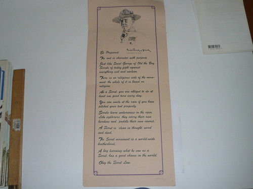 A Baden Powell Message Poster, 1982 Printing, 8x20