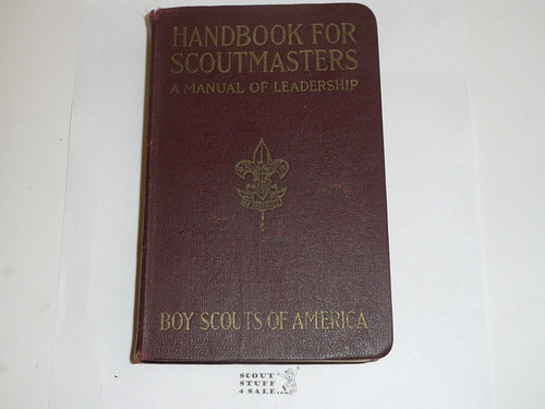 1924 Handbook For Scoutmasters, Second Edition, Seventh Printing, Near MINT Condition, Maroon color cover