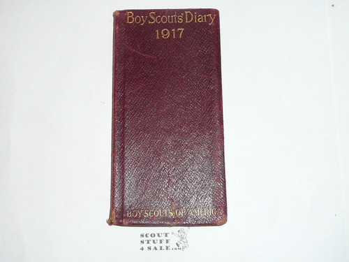 1917 Boy Scout Diary, Rare LEATHERBOUND, Gilt Edges