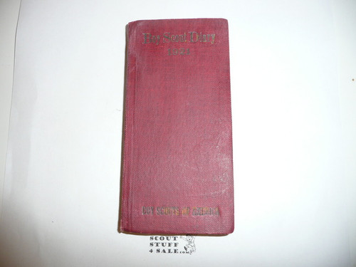 1921 Boy Scout Diary, Rare Hardbound, written in all year