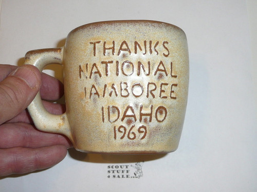 1969 National Jamboree Frankoma Ceramic Coffee Mug, Tan