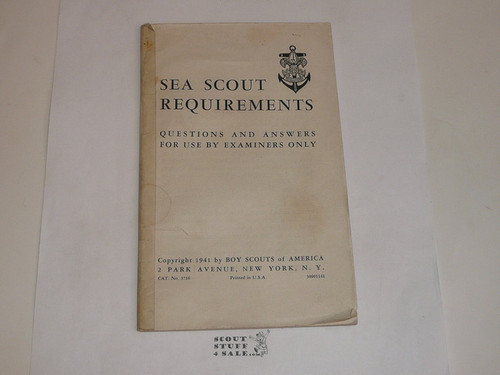 1941 Sea Scout Requirements, 11-41 printing