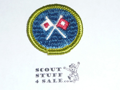 Signaling - Type G - Fully Embroidered Cloth Back Merit Badge (1961-1971)