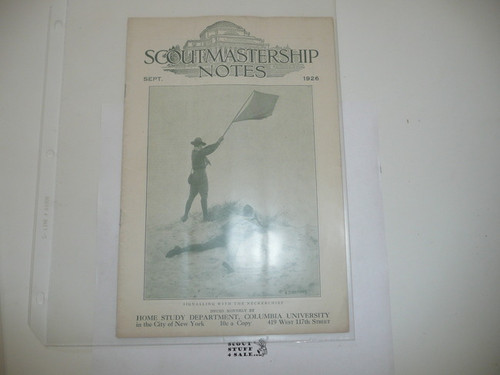 1926, September Scoutmastership Notes, Homestudy Department Columbia University