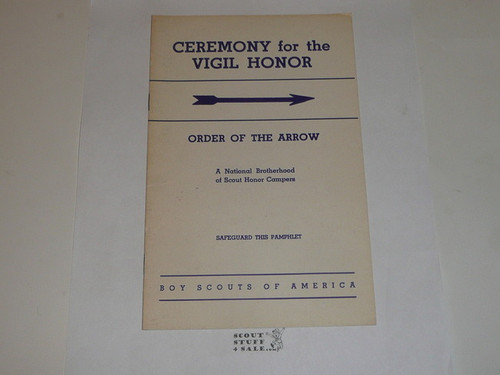 Vigil Ceremony Manual, Order of the Arrow, 1966, 10-66 Printing 18149