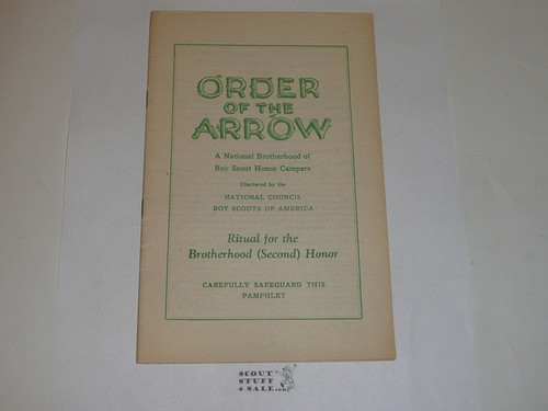 Brotherhood Ceremony Manual, Order of the Arrow, 1948, 7-48 Printing