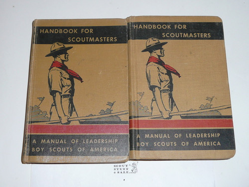 1943 Handbook For Scoutmasters, Third Edition, RARE Matched Pair, Vol 1 is Nineth printing (2-43) & Vol 2 is Eighth printing (10-43), Both in very good Condition