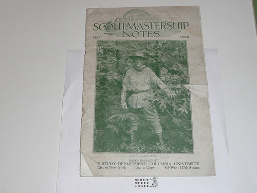 1926, May Scoutmastership Notes, Homestudy Department Columbia University, well used