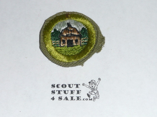 Farm Layout & Building Arrangement - Type E - Khaki Crimped Merit Badge (1947-1960)