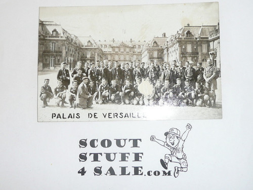 1957 World Jamboree Photo Postcard of USA Troop at Versailles